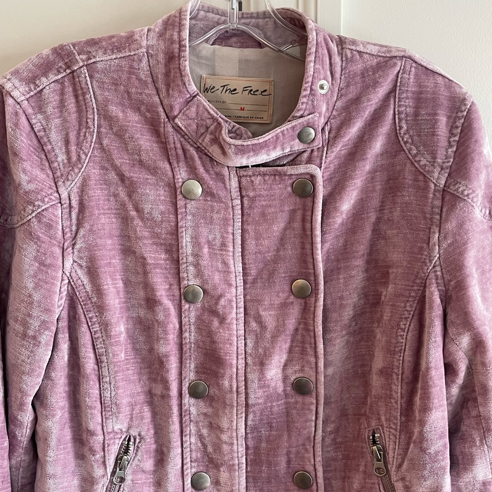Free People Velvet Jacket - Pink - Medium - like new